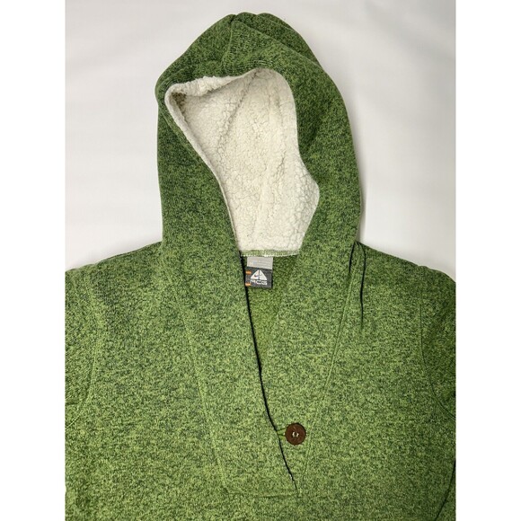 Nike ACG Hooded Sweater Women's Size Medium Green Sherpa Thermal Warm - Picture 2 of 14